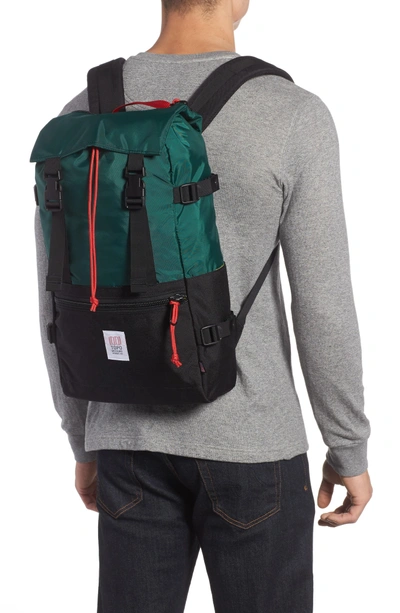 Shop Topo Designs Rover Backpack - Green In Forest/ Black