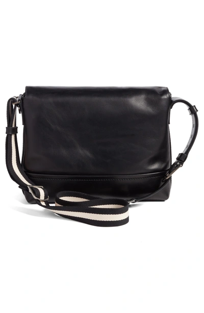 Shop Bally Tamrac Leather Messenger Bag - Black