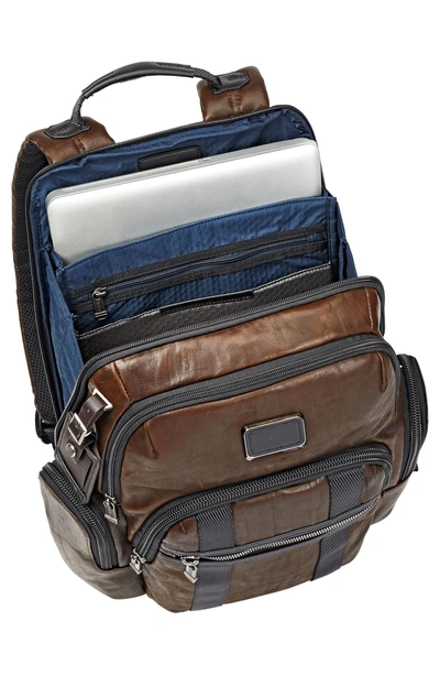 Shop Tumi Alpha Bravo - Nellis Leather Backpack - Brown In Dark Brown