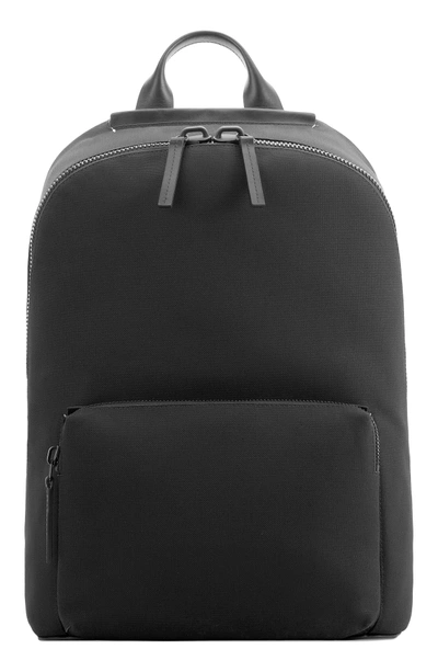 Shop Troubadour Nylon Backpack In Black Nylon/ Black Leather