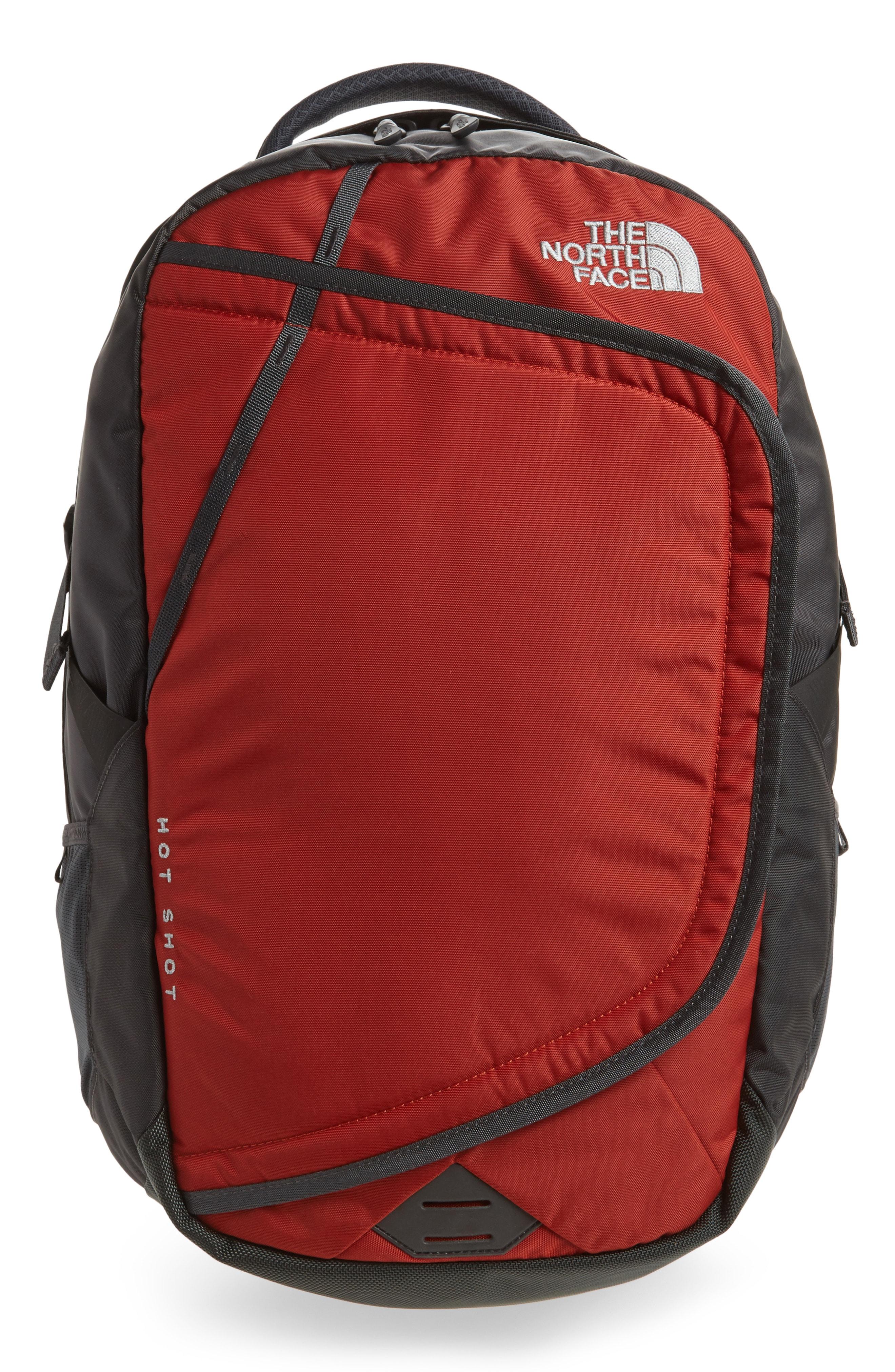 The North Face Hot Shot Backpack Red In Ketchup Red Asphalt Grey Modesens