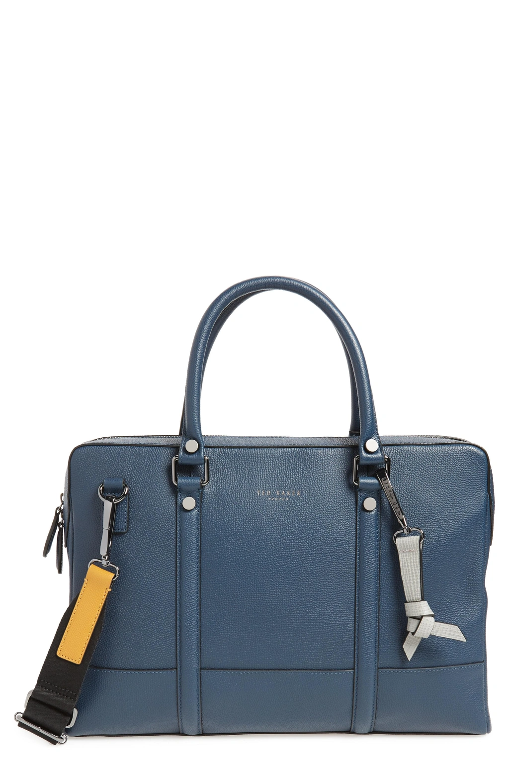 Ted Baker Awol Grained Leather Document Bag In Navy ModeSens