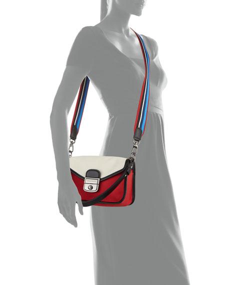 Longchamp Mademoiselle Colorblock Canvas Toile Small Crossbody Bag, Red ...