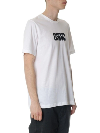 Shop Oamc Pistachio White Cotton T-shirt With Logo