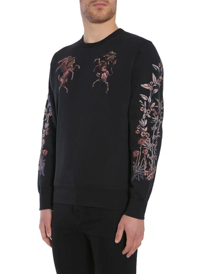 Shop Alexander Mcqueen Embroidered Sweatshirt In Nero