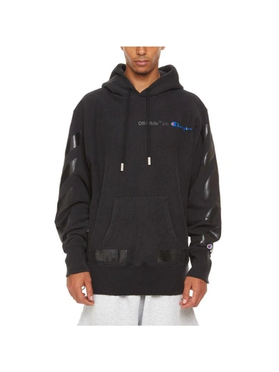 Off-white Champion Hoodie In Black | ModeSens