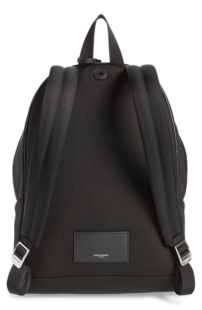 Shop Saint Laurent Lightning Logo City Backpack - Black In Black Multi