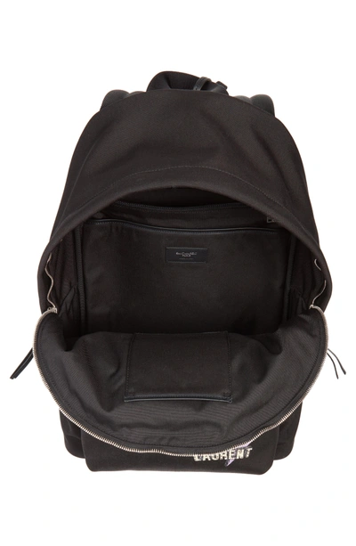 Shop Saint Laurent Lightning Logo City Backpack - Black In Black Multi