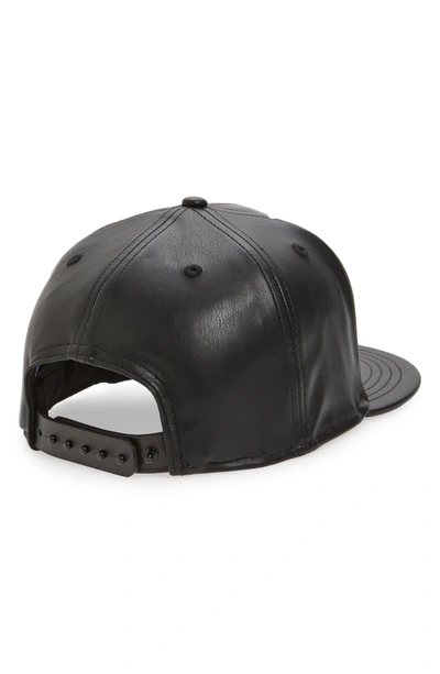 Shop New Era Nba Glossy Faux Leather Snapback Cap - Black In Oklahoma City Thunder