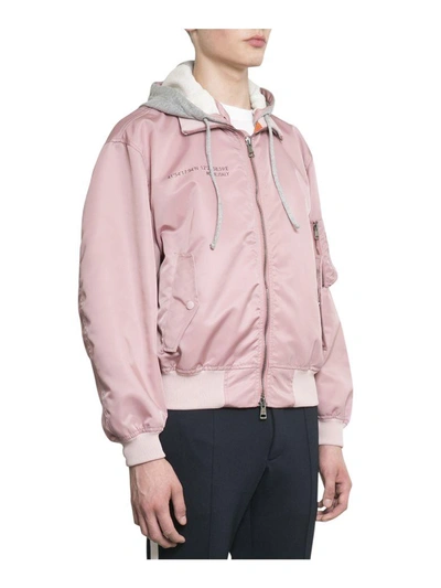 Shop Valentino Anywhen Hooded Bomber Jacket In Rosa