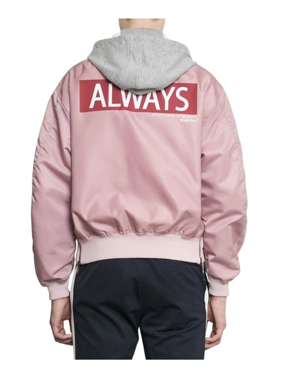 Shop Valentino Anywhen Hooded Bomber Jacket In Rosa