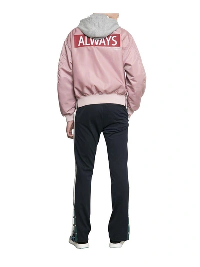 Shop Valentino Anywhen Hooded Bomber Jacket In Rosa