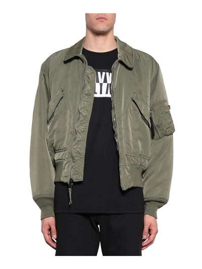 Alyx Nylon Alpha Pilot Bomber Jacket In Verde | ModeSens