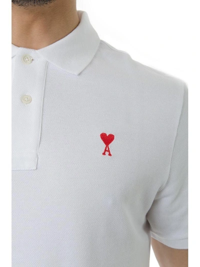 Shop Ami Alexandre Mattiussi Ami Coeur White Cotton T-shirt