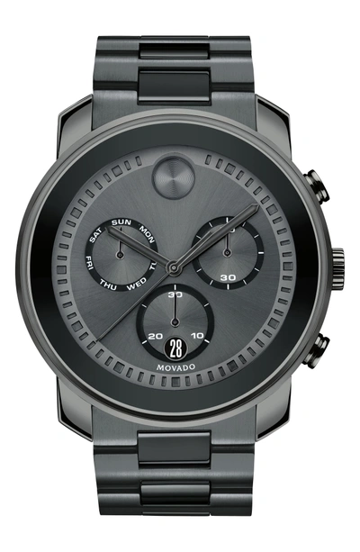 Shop Movado Bold Metals Chronograph Bracelet Watch, 47mm In Grey