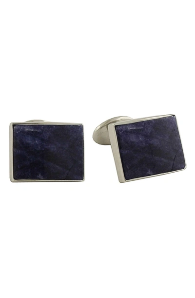 Shop David Donahue Sterling Silver Cuff Links In Sodalite