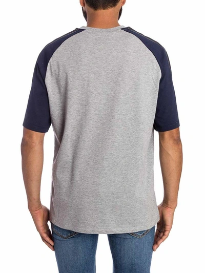 Shop Msgm Cotton T-shirt In Grey - Blue