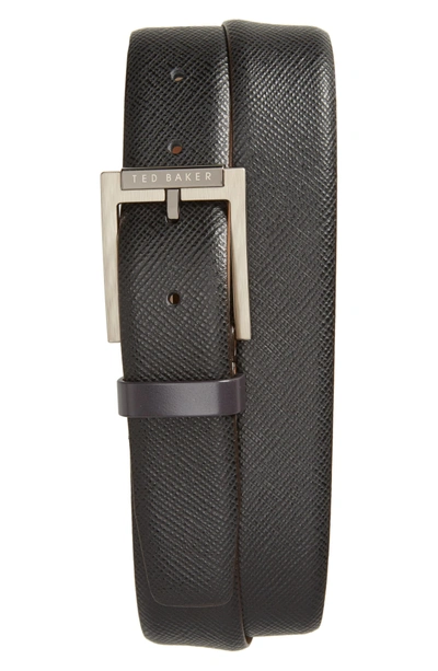 Shop Ted Baker Parmer Leather Belt In Black