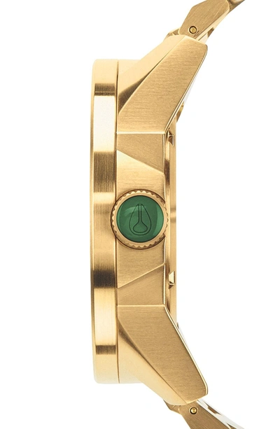 Shop Nixon The Corporal Bracelet Watch, 48mm In Gold/ Green