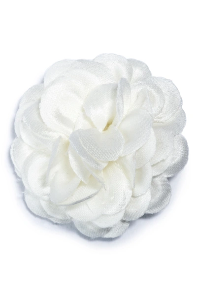 Shop Hook + Albert Large Lapel Flower In Ivory