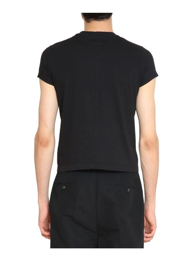 Shop Rick Owens Level Cropped Cotton T-shirt In Nero