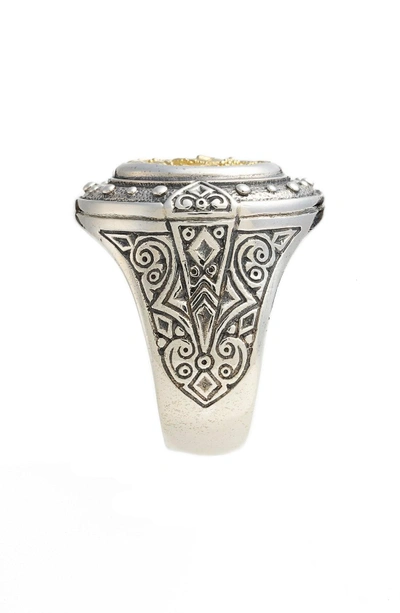 Shop Konstantino Byzantium Carved Face Ring In Silver