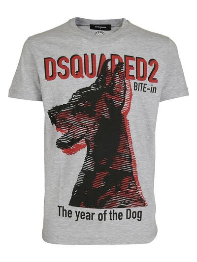 Shop Dsquared2 The Year Of The Dog Print T-shirt In Grigio