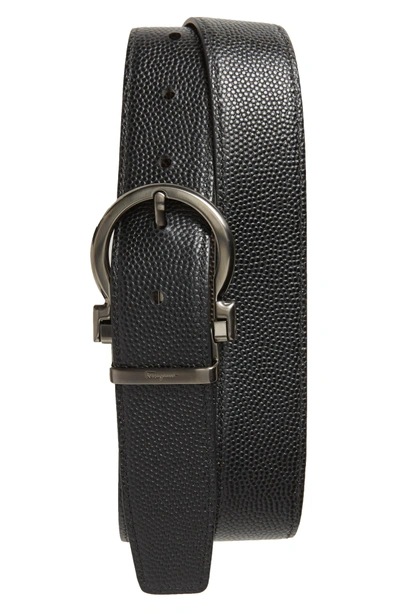 Shop Ferragamo Salvatore Ferragaom Reversible Leather Belt In Chocolate/ Black