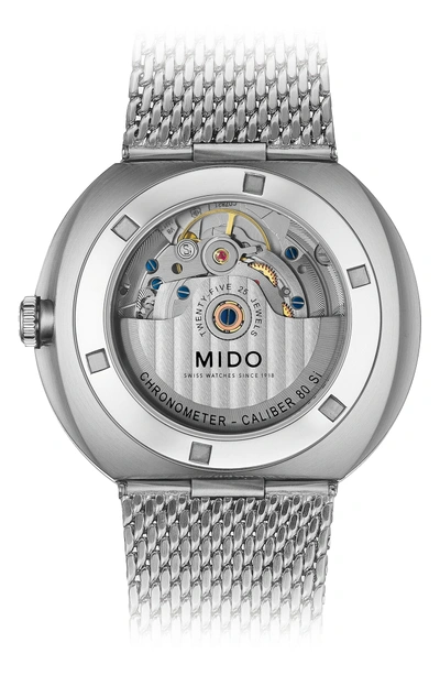 Shop Mido Commander Ii Chronometer Mesh Strap Watch, 42mm In Silver/ Grey/ Silver