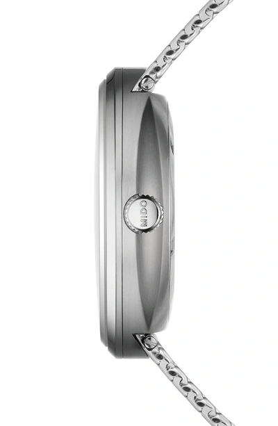 Shop Mido Commander Ii Chronometer Mesh Strap Watch, 42mm In Silver/ Grey/ Silver