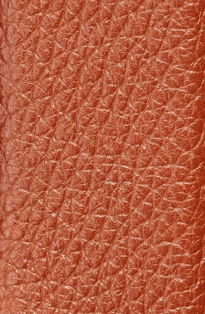 Shop Ferragamo Etched Double Gancini Leather Belt In Brown