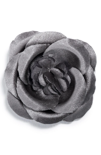 Shop Hook + Albert Lapel Flower In Grey