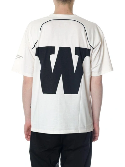 Shop Golden Goose Beige Cotton T-shirt With Logo In Crema