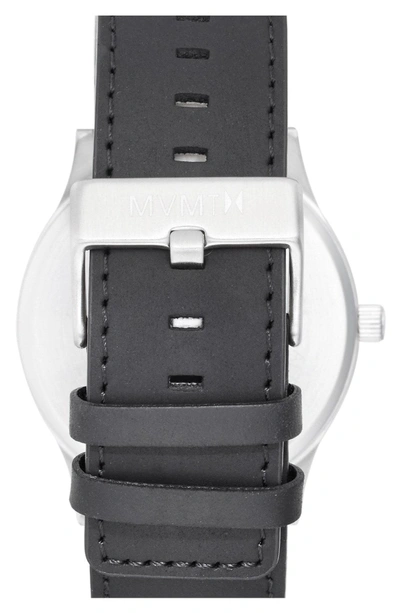 Shop Mvmt Leather Strap Watch, 45mm In Silver/ Black