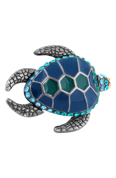 Shop Tateossian Mechanimal Turtle Pin In Blue