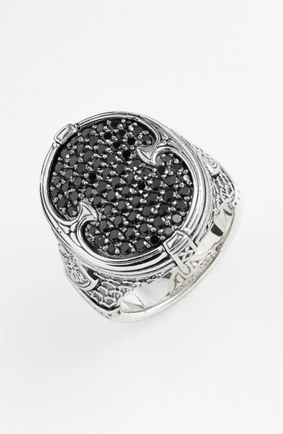 Shop Konstantino 'plato' Pave Etched Ring In Silver