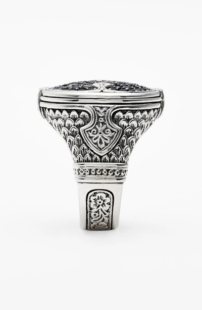 Shop Konstantino 'plato' Pave Etched Ring In Silver