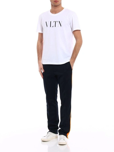 Shop Valentino New Logo Vltn T-shirt In Awhite-black