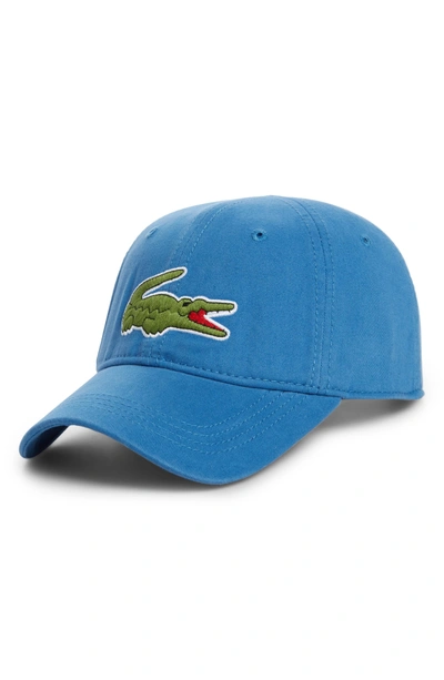 Shop Lacoste 'big Croc' Logo Embroidered Cap - Blue In Medway