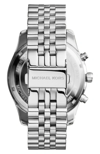 Shop Michael Michael Kors 'lexington' Chronograph Bracelet Watch, 44mm In Silver