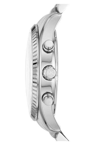 Shop Michael Michael Kors 'lexington' Chronograph Bracelet Watch, 44mm In Silver