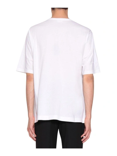 Shop Dries Van Noten Holiday Label Cotton T-shirt In Bianco