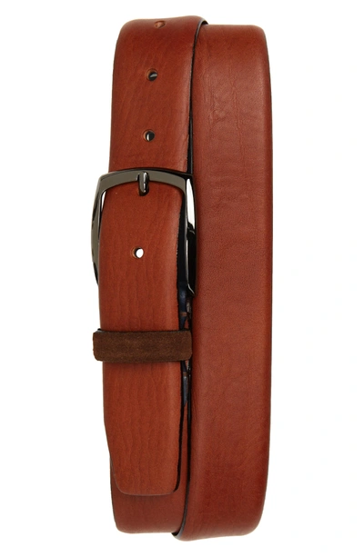 Shop Ted Baker Cubes Leather Belt In Brown