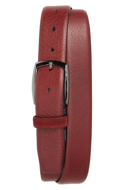 Shop Ted Baker Cubes Leather Belt In Deep Purple