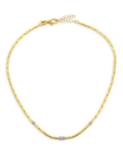 Shop Gurhan Women's Vertigo 24k Gold & Diamond Single Strand Necklace In Yellow Gold