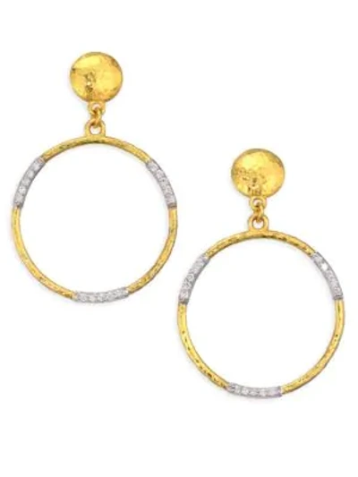 Shop Gurhan Women's Two-tone Gold & Diamond Openwork Hoop Earrings In Yellow Gold