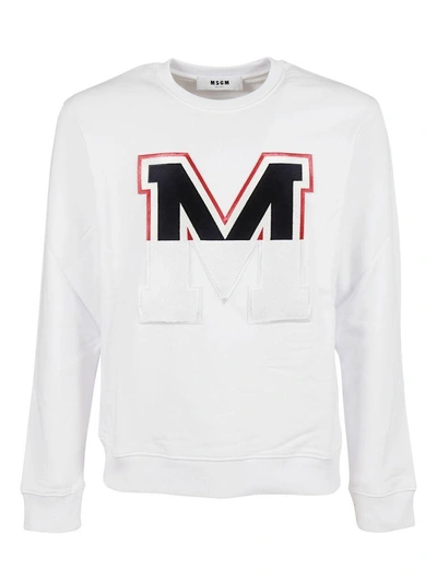 Shop Msgm Front Logo Sweatshirt In White
