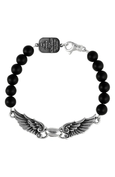 Shop King Baby Wingspan Bracelet In Silver/ Black