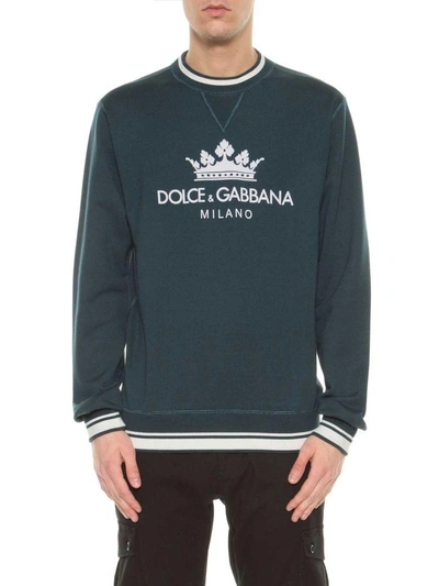 Shop Dolce & Gabbana Printed Sweatshirt In Blu