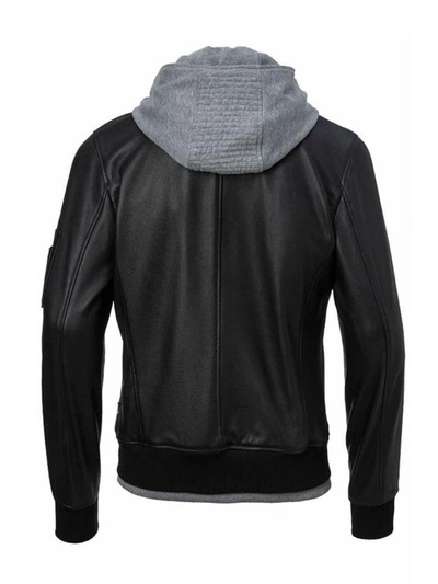 Shop Philipp Plein Urban Bomber Leather In Black